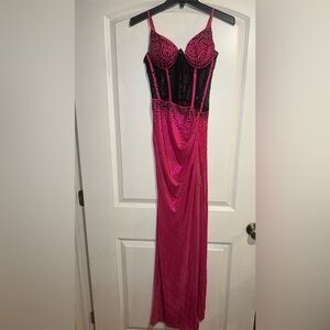 Pink and Black Evening Gown
